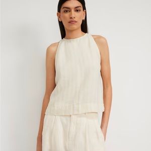 The Linen High-Neck Tank
Bone/caramel, size 8 NWT